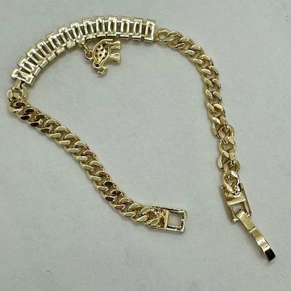18K Gold Filled Baguette Elephant bracelet - Picture 2 of 4